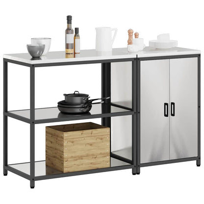 vidaXL Kitchen Storage Set HATTEM 2 pcs Silver Stainless Steel