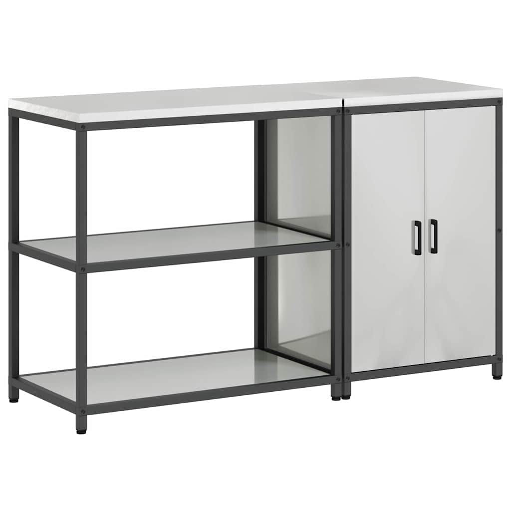 vidaXL Kitchen Storage Set HATTEM 2 pcs Silver Galvanised Steel