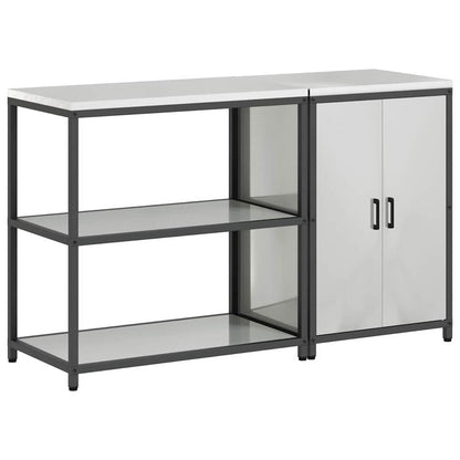 vidaXL Kitchen Storage Set HATTEM 2 pcs Silver Galvanised Steel