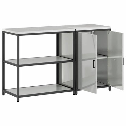 vidaXL Kitchen Storage Set HATTEM 2 pcs Silver Galvanised Steel