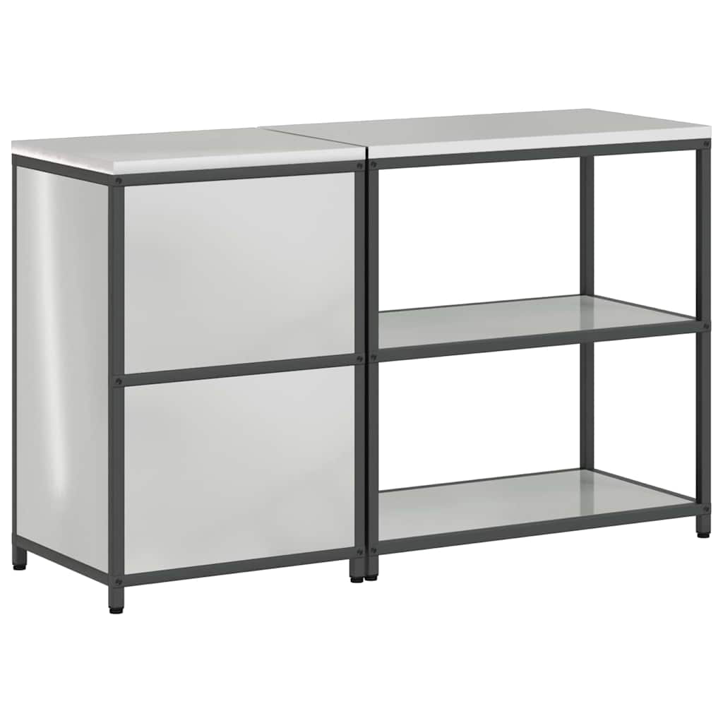 vidaXL Kitchen Storage Set HATTEM 2 pcs Silver Galvanised Steel