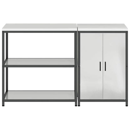 vidaXL Kitchen Storage Set HATTEM 2 pcs Silver Galvanised Steel