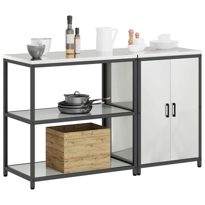 vidaXL Kitchen Storage Set HATTEM 2 pcs Silver Galvanised Steel