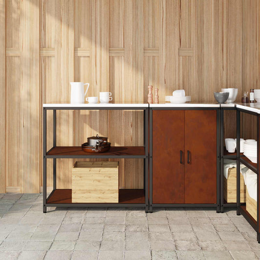 vidaXL Kitchen Storage Set HATTEM 2 pcs Rusty Steel