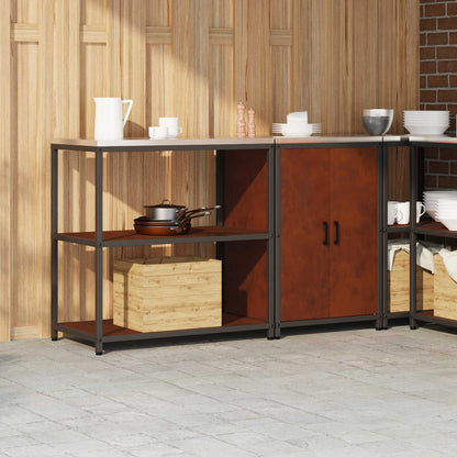 vidaXL Kitchen Storage Set HATTEM 2 pcs Rusty Steel
