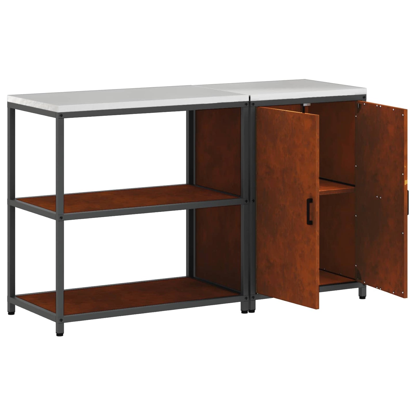 vidaXL Kitchen Storage Set HATTEM 2 pcs Rusty Steel