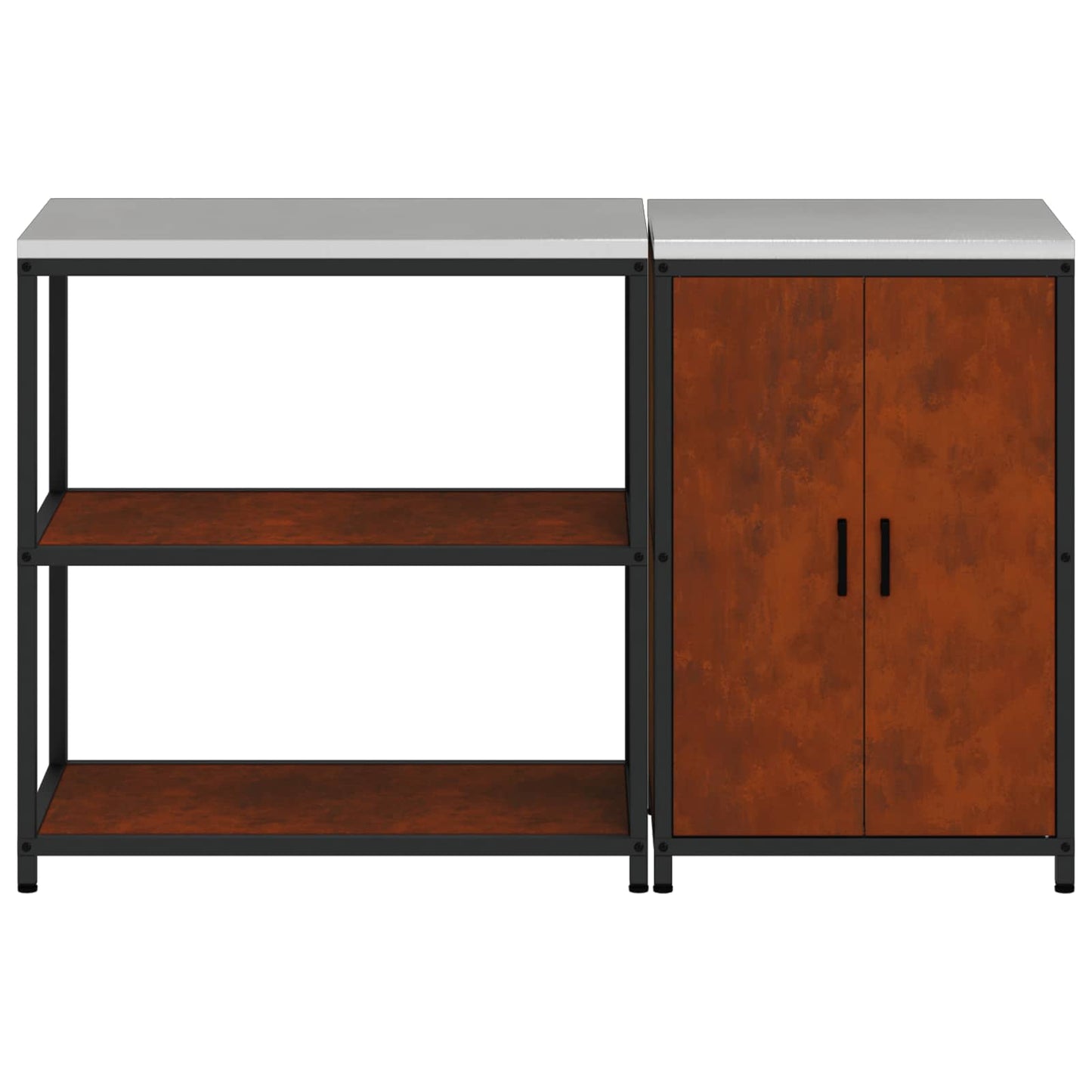 vidaXL Kitchen Storage Set HATTEM 2 pcs Rusty Steel