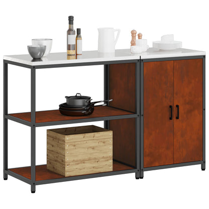 vidaXL Kitchen Storage Set HATTEM 2 pcs Rusty Steel