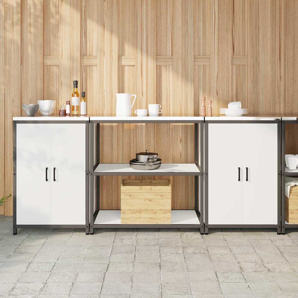 vidaXL Kitchen Storage Set HATTEM 3 pcs White Cold-rolled Steel