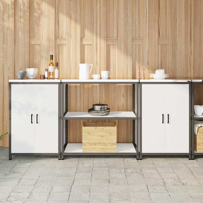 vidaXL Kitchen Storage Set HATTEM 3 pcs White Cold-rolled Steel