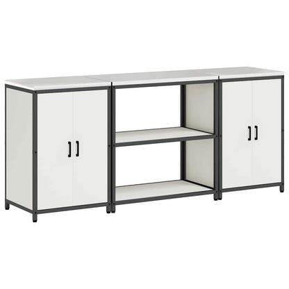 vidaXL Kitchen Storage Set HATTEM 3 pcs White Cold-rolled Steel