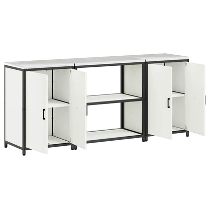 vidaXL Kitchen Storage Set HATTEM 3 pcs White Cold-rolled Steel