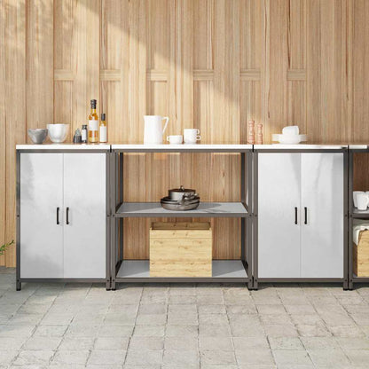 vidaXL Kitchen Storage Set HATTEM 3 pcs Silver Stainless Steel