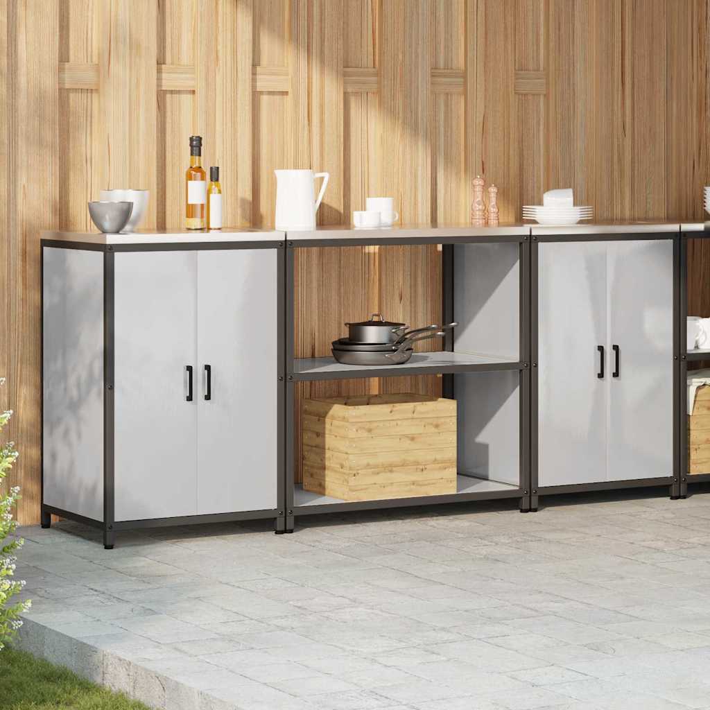 vidaXL Kitchen Storage Set HATTEM 3 pcs Silver Stainless Steel