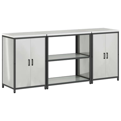 vidaXL Kitchen Storage Set HATTEM 3 pcs Silver Galvanised Steel