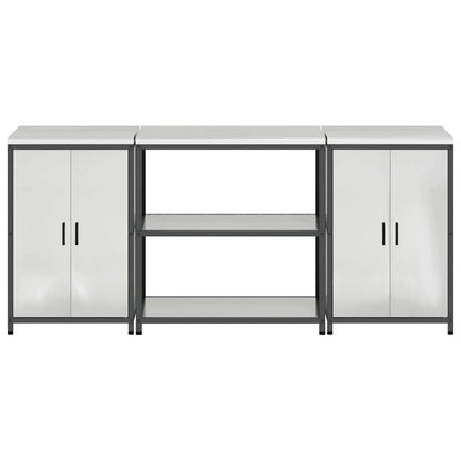 vidaXL Kitchen Storage Set HATTEM 3 pcs Silver Galvanised Steel