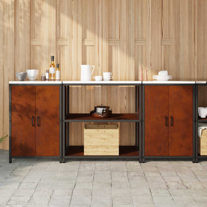vidaXL Kitchen Storage Set HATTEM 3 pcs Rusty Steel