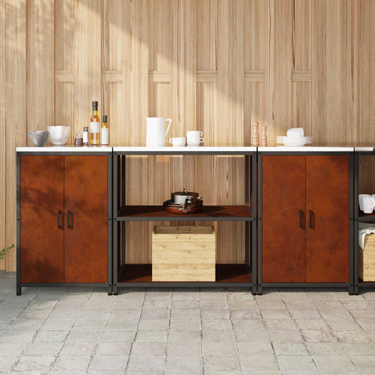 vidaXL Kitchen Storage Set HATTEM 3 pcs Rusty Steel