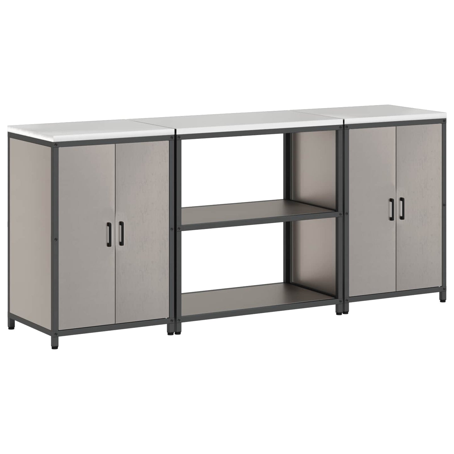 vidaXL Kitchen Storage Set HATTEM 3 pcs Rusty Steel