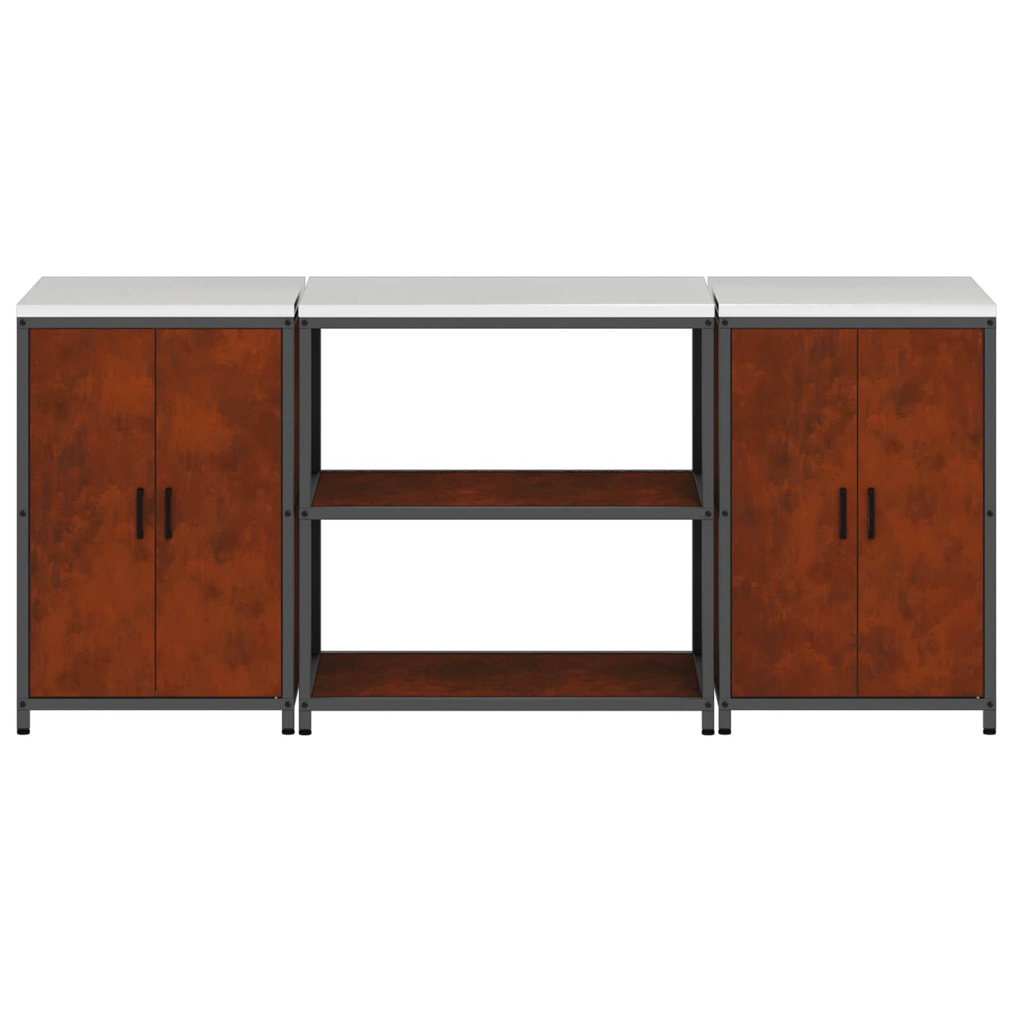 vidaXL Kitchen Storage Set HATTEM 3 pcs Rusty Steel