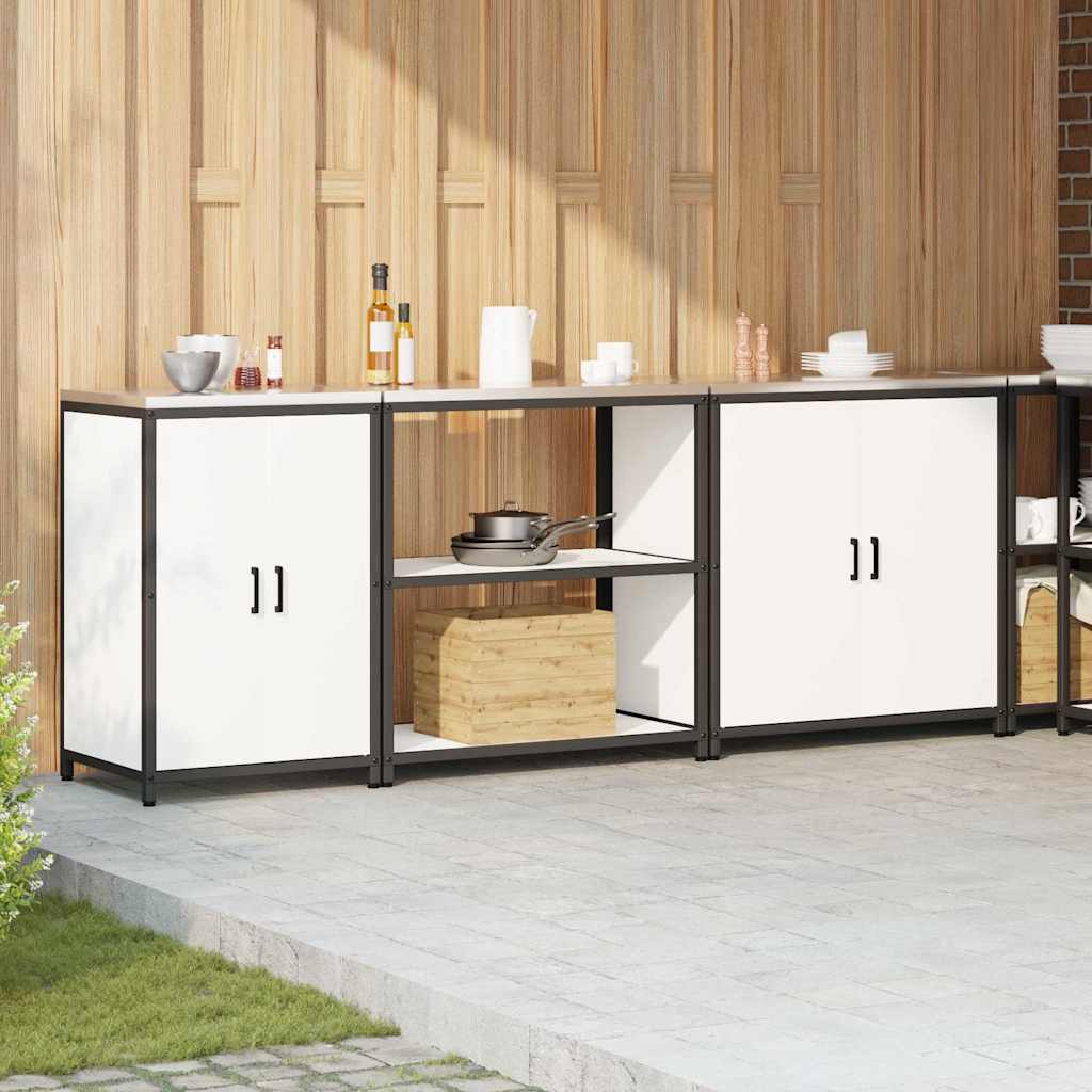vidaXL Kitchen Storage Set HATTEM 3 pcs White Cold-rolled Steel