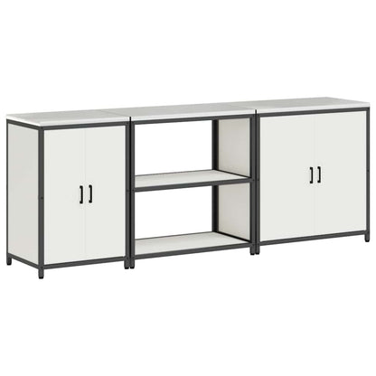 vidaXL Kitchen Storage Set HATTEM 3 pcs White Cold-rolled Steel