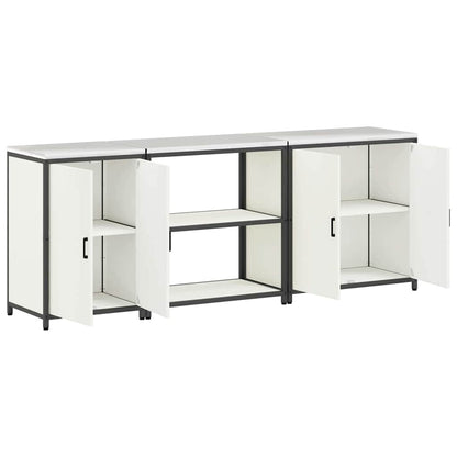 vidaXL Kitchen Storage Set HATTEM 3 pcs White Cold-rolled Steel