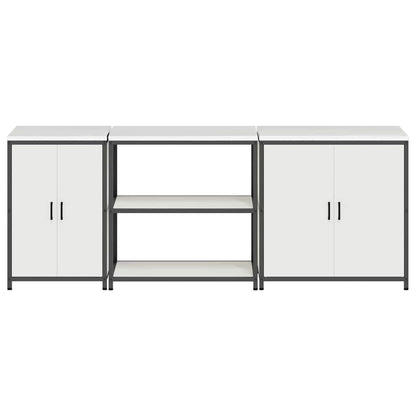 vidaXL Kitchen Storage Set HATTEM 3 pcs White Cold-rolled Steel