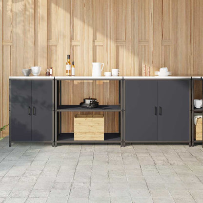 vidaXL Kitchen Storage Set HATTEM 3 pcs Anthracite Cold-rolled Steel