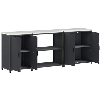 vidaXL Kitchen Storage Set HATTEM 3 pcs Anthracite Cold-rolled Steel