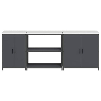 vidaXL Kitchen Storage Set HATTEM 3 pcs Anthracite Cold-rolled Steel