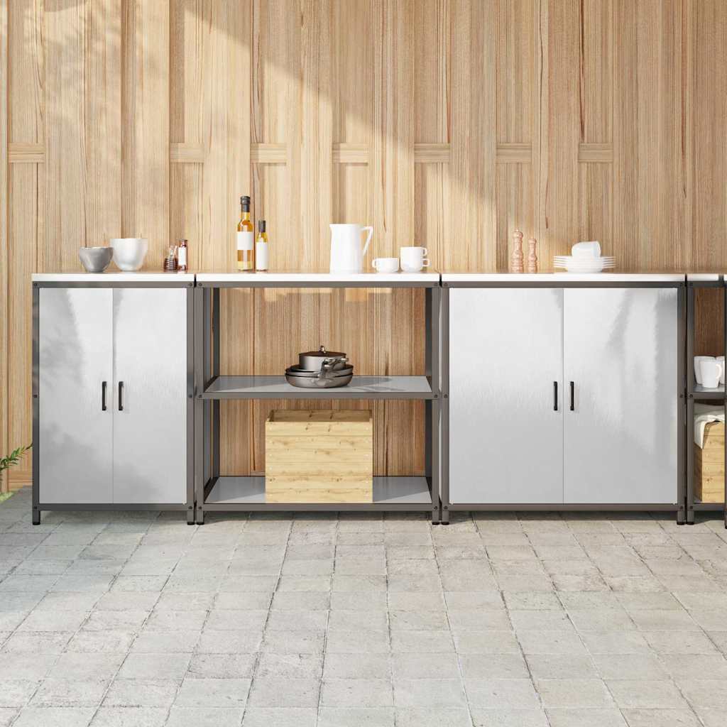 vidaXL Kitchen Storage Set HATTEM 3 pcs Silver Stainless Steel