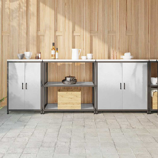 vidaXL Kitchen Storage Set HATTEM 3 pcs Silver Stainless Steel