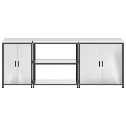 vidaXL Kitchen Storage Set HATTEM 3 pcs Silver Stainless Steel