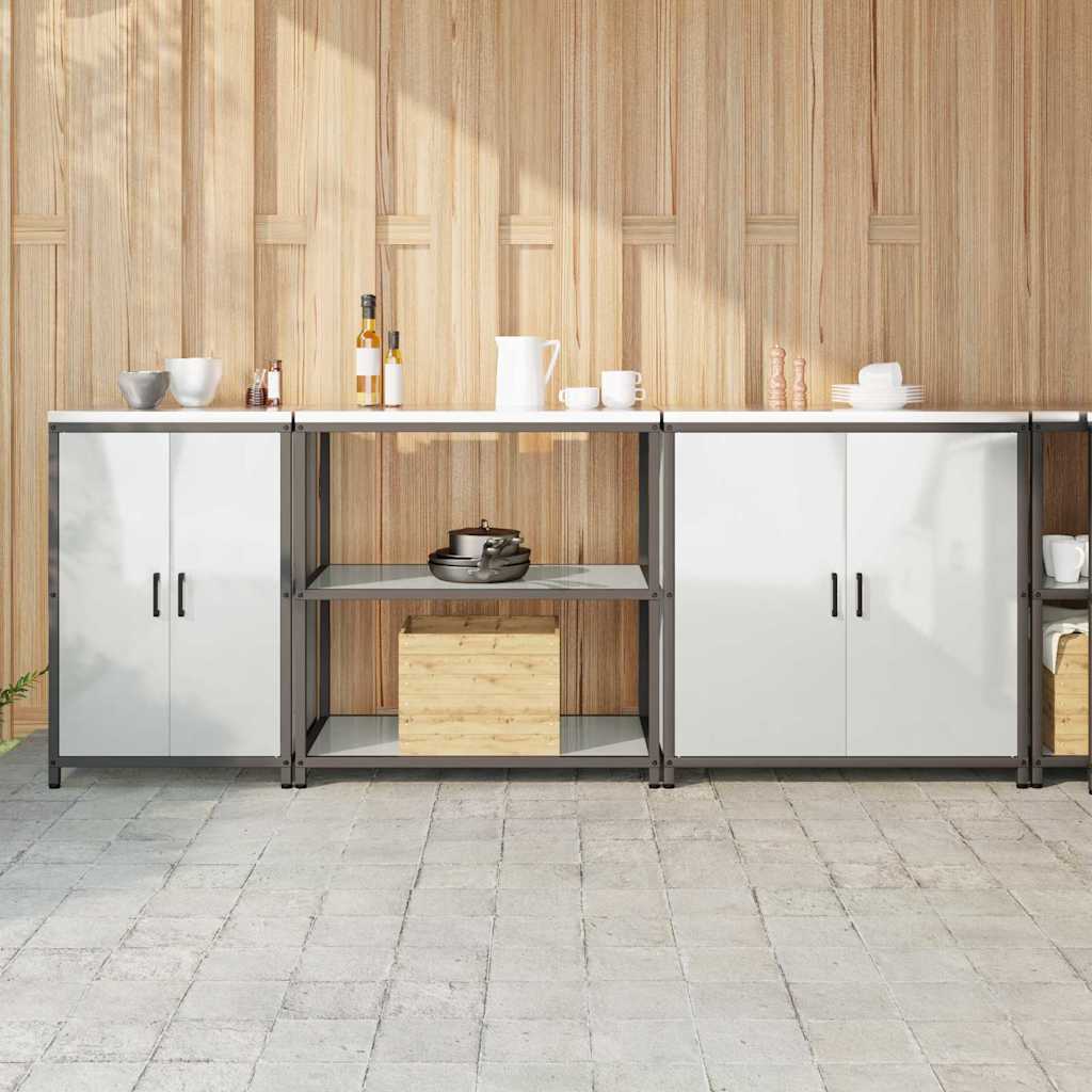 vidaXL Kitchen Storage Set HATTEM 3 pcs Silver Galvanised Steel