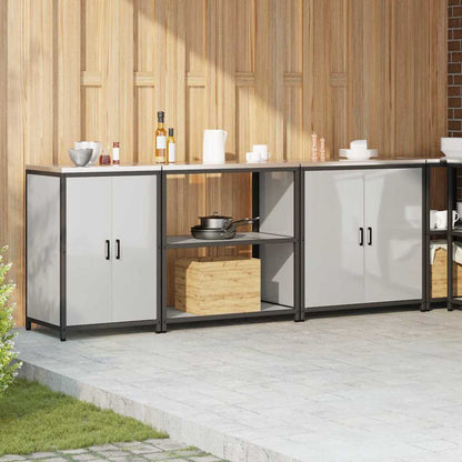vidaXL Kitchen Storage Set HATTEM 3 pcs Silver Galvanised Steel