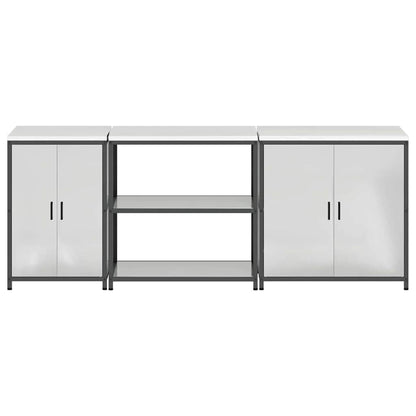 vidaXL Kitchen Storage Set HATTEM 3 pcs Silver Galvanised Steel