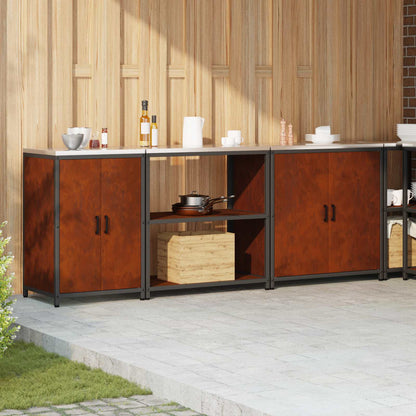 vidaXL Kitchen Storage Set HATTEM 3 pcs Rusty Steel