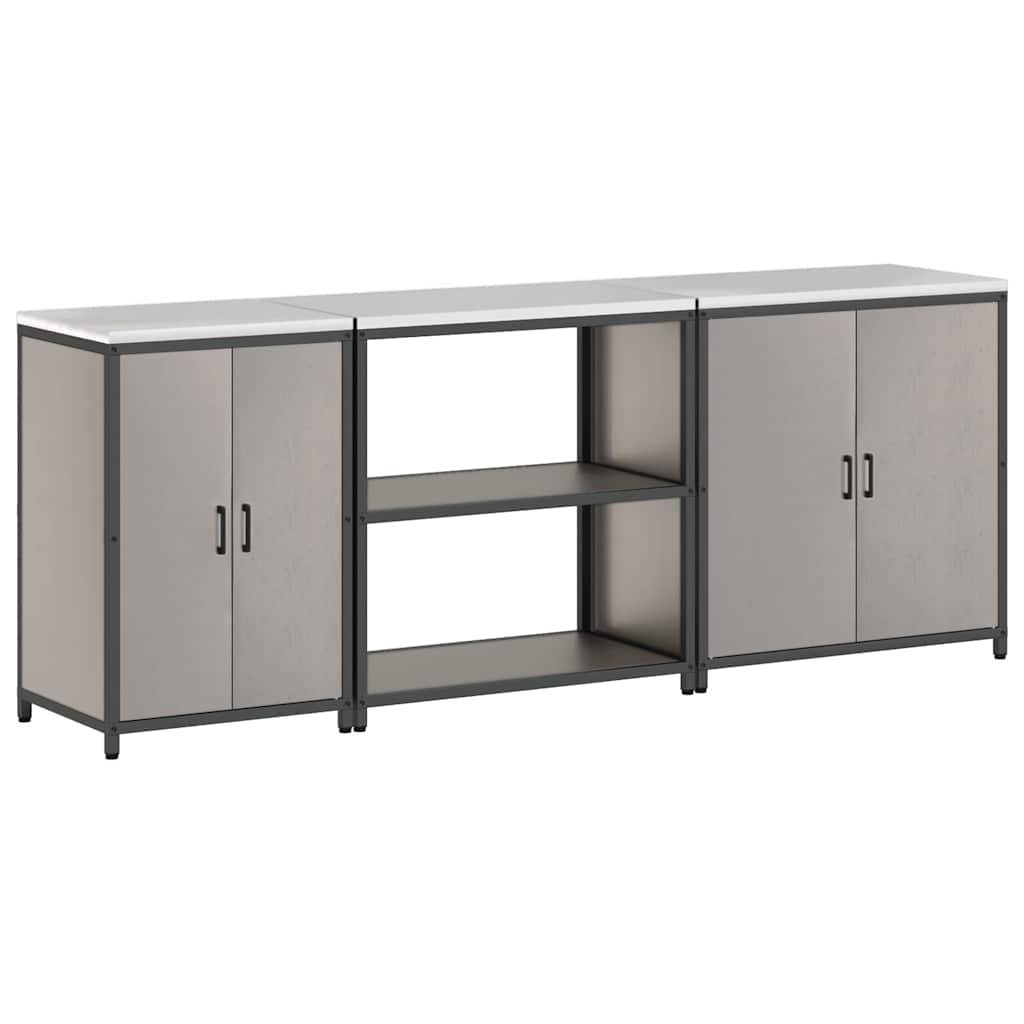 vidaXL Kitchen Storage Set HATTEM 3 pcs Rusty Steel