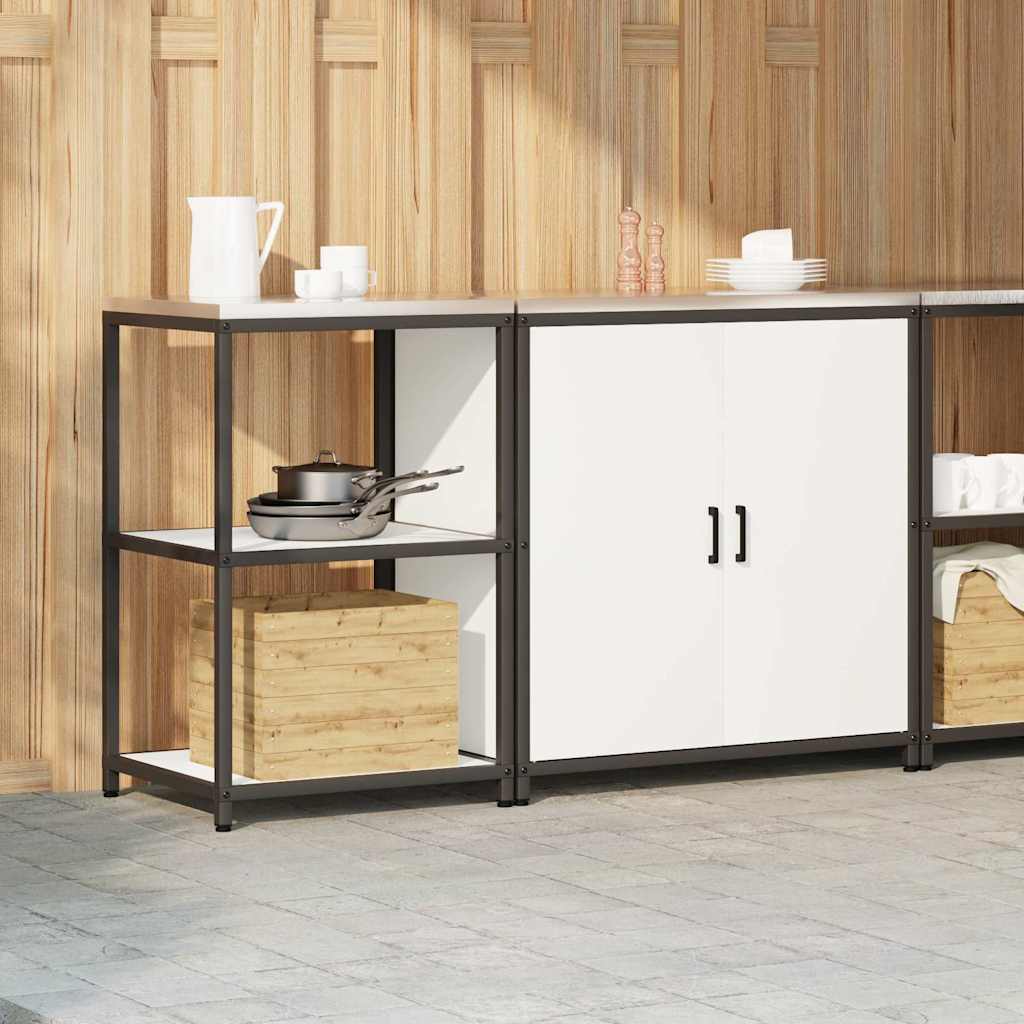 vidaXL Kitchen Storage Set HATTEM 2 pcs White Cold-rolled Steel