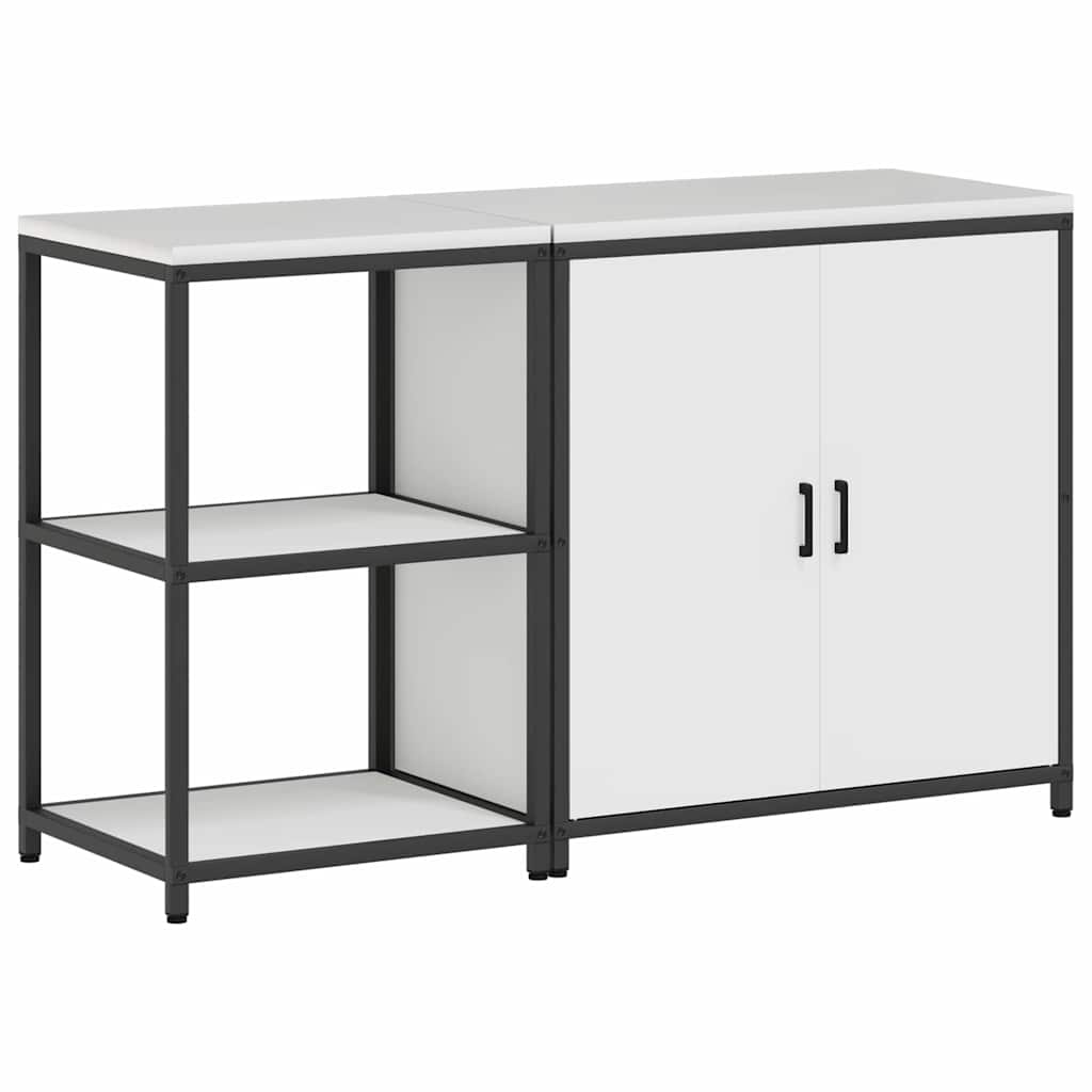 vidaXL Kitchen Storage Set HATTEM 2 pcs White Cold-rolled Steel