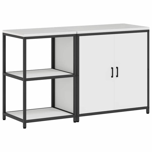 vidaXL Kitchen Storage Set HATTEM 2 pcs White Cold-rolled Steel
