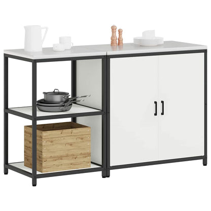 vidaXL Kitchen Storage Set HATTEM 2 pcs White Cold-rolled Steel
