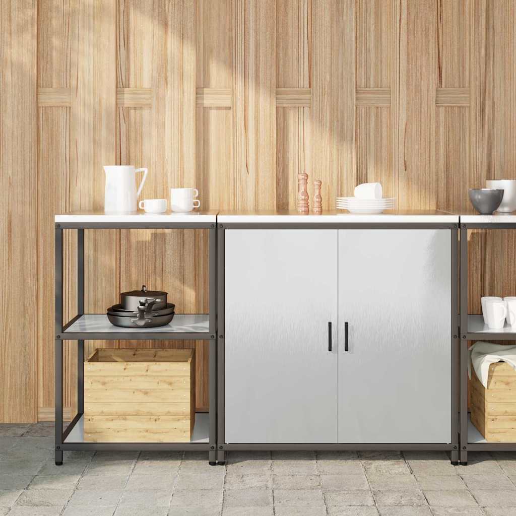 vidaXL Kitchen Storage Set HATTEM 2 pcs Silver Stainless Steel
