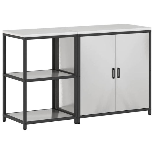 vidaXL Kitchen Storage Set HATTEM 2 pcs Silver Stainless Steel