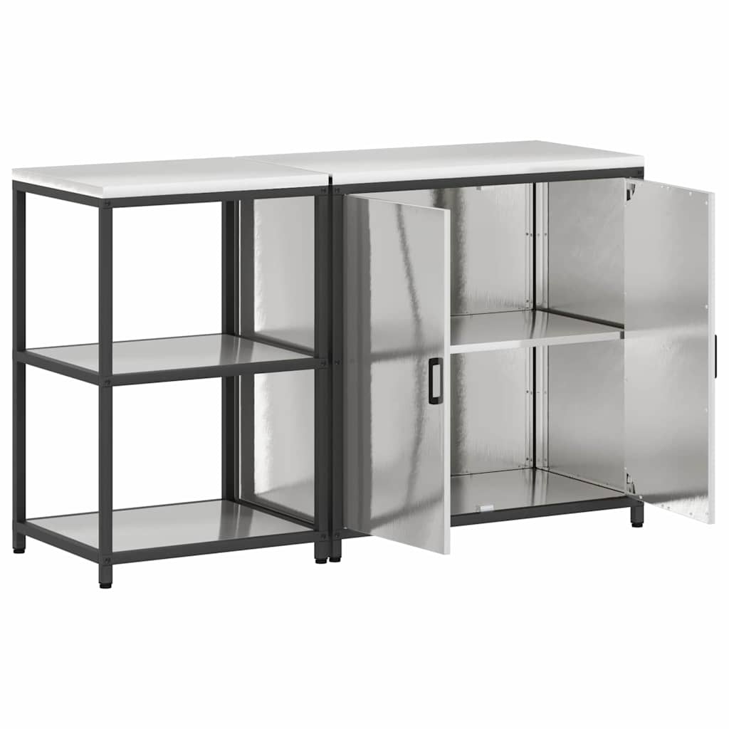 vidaXL Kitchen Storage Set HATTEM 2 pcs Silver Stainless Steel