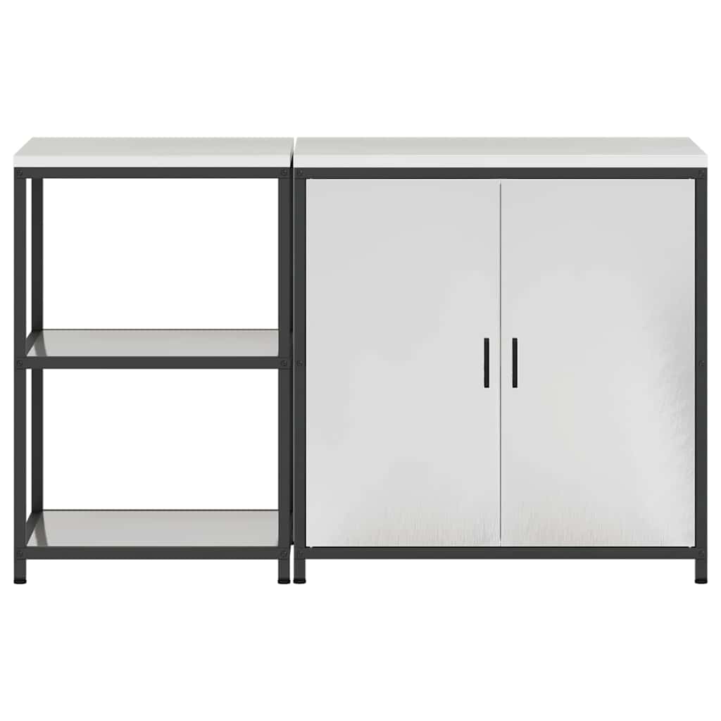 vidaXL Kitchen Storage Set HATTEM 2 pcs Silver Stainless Steel