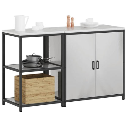 vidaXL Kitchen Storage Set HATTEM 2 pcs Silver Stainless Steel