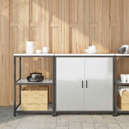 vidaXL Kitchen Storage Set HATTEM 2 pcs Silver Galvanised Steel