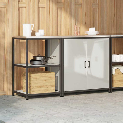 vidaXL Kitchen Storage Set HATTEM 2 pcs Silver Galvanised Steel